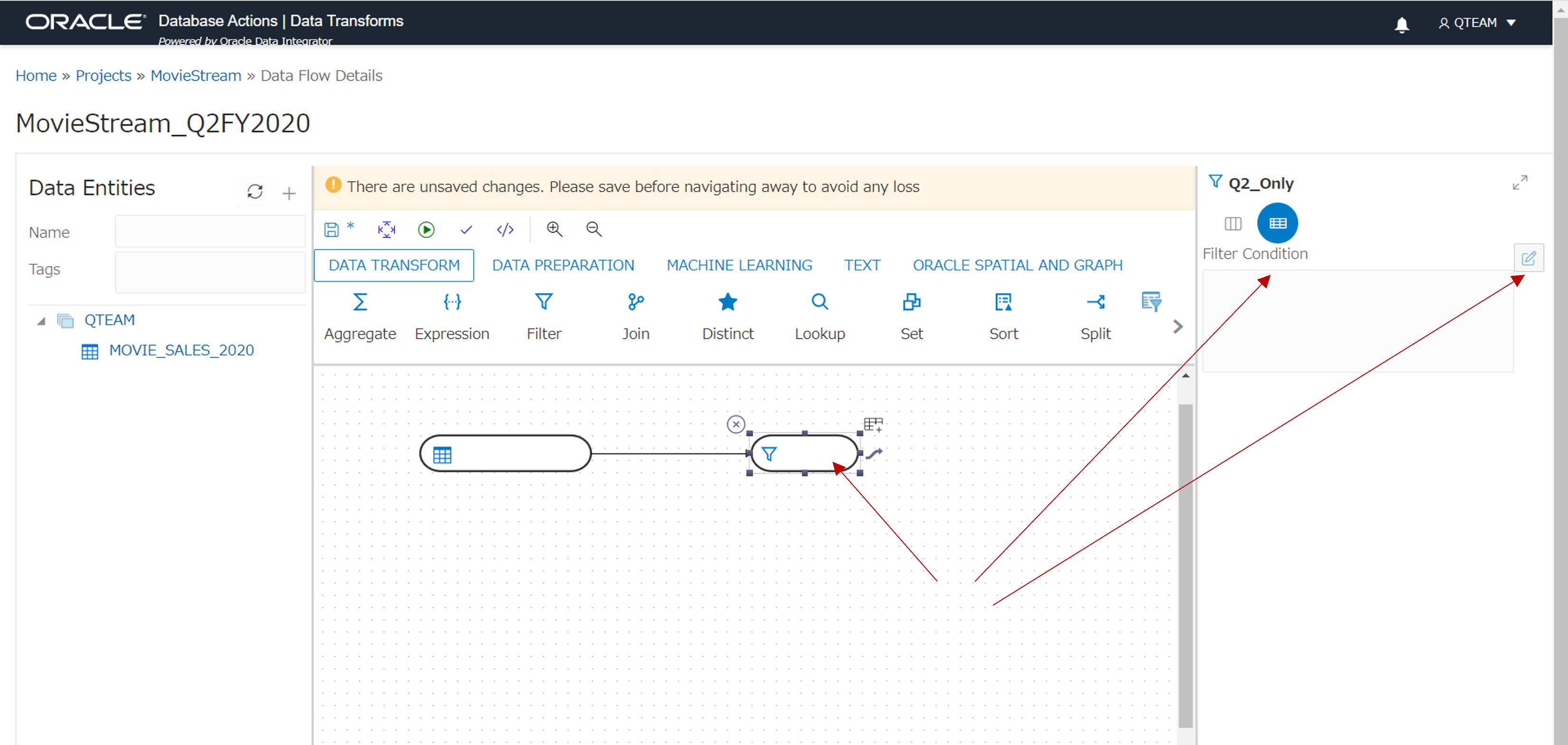 Filterを選択するイメージ